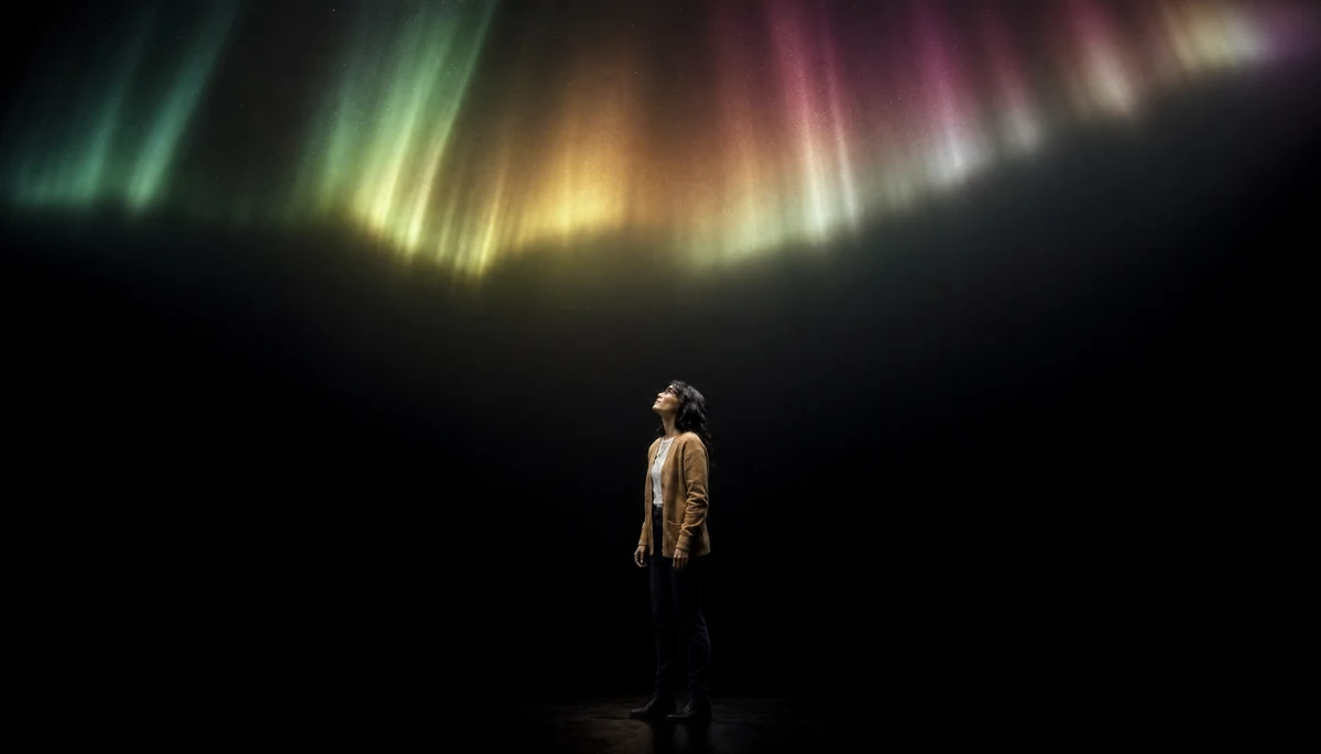 Stiller Innehaltemoment unter Polarlicht